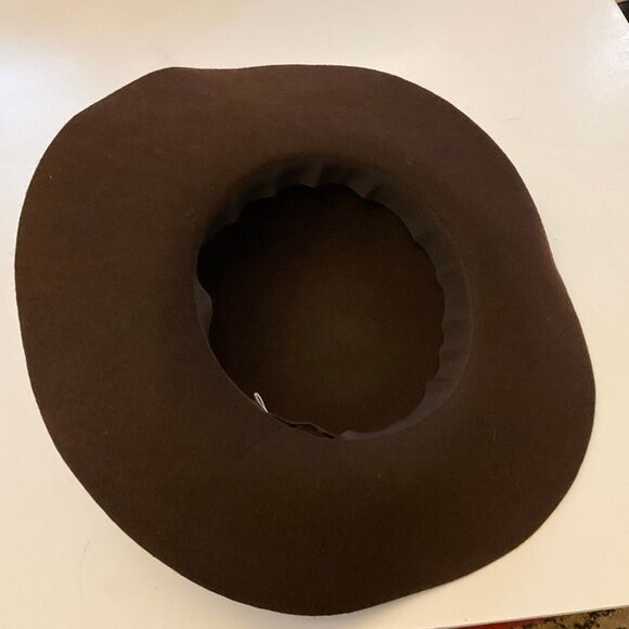 Chocolate Brown Rounded Floppy Annie Hall Hat Boho Eclectic Wide Brim - Picture 7 of 12